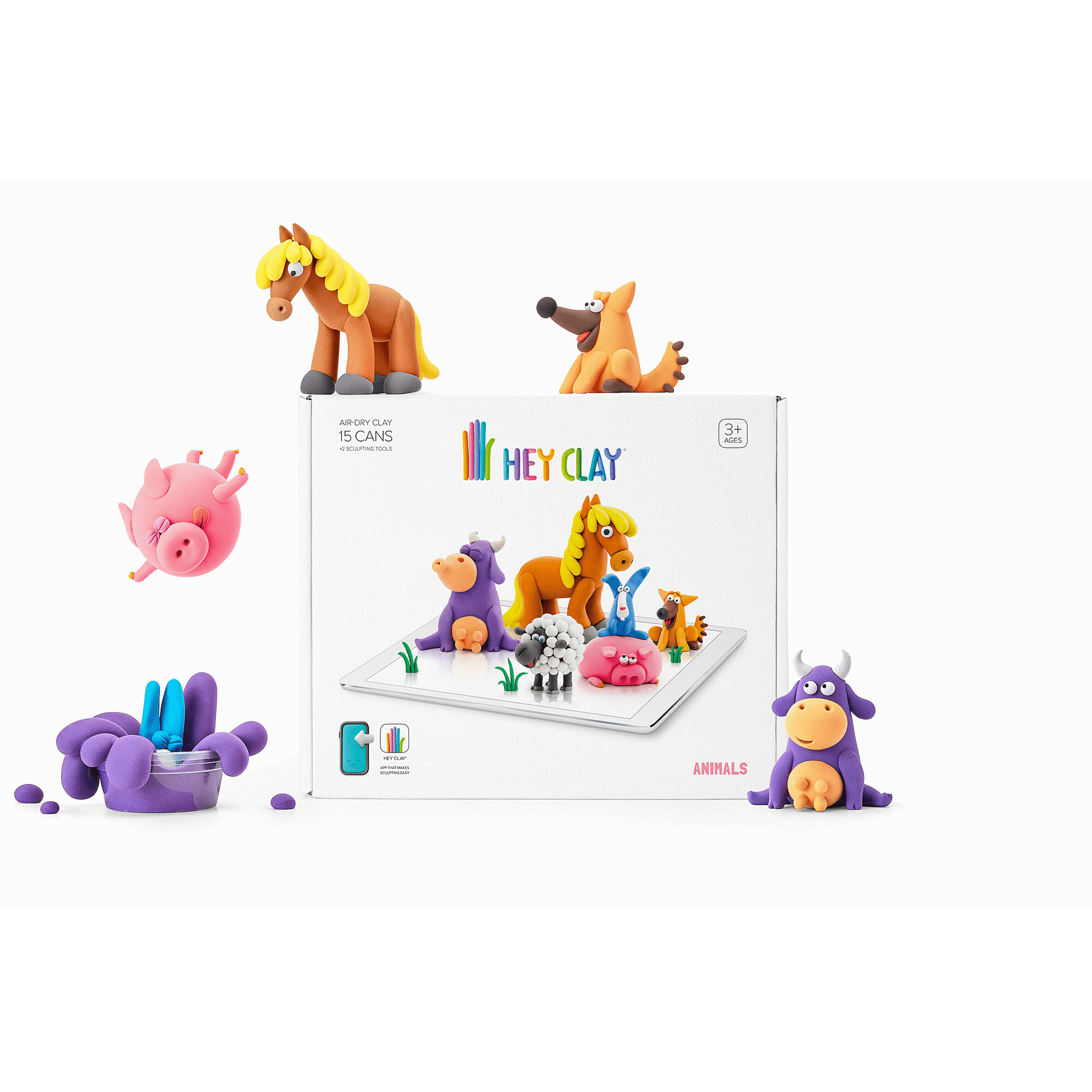 Hey Clay Animals Large Set