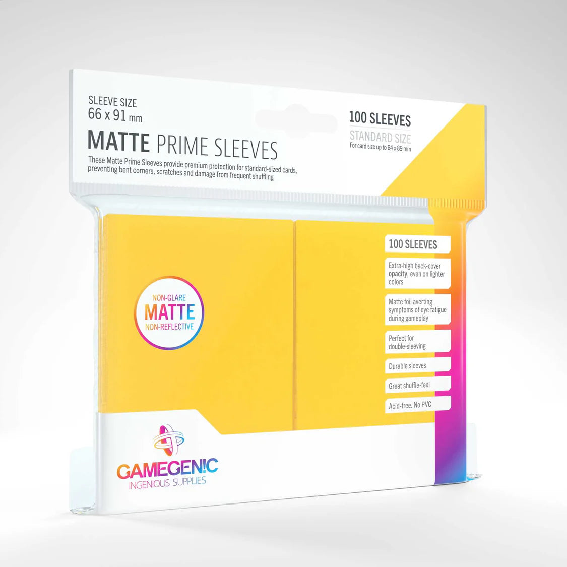 Gamegenic Matt prime sleeves Yellow (100