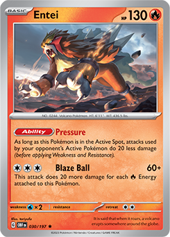 Entei 30/197 Obsidian Flames SV03