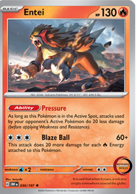 Entei 30/197 Obsidian Flames SV03 (Rever