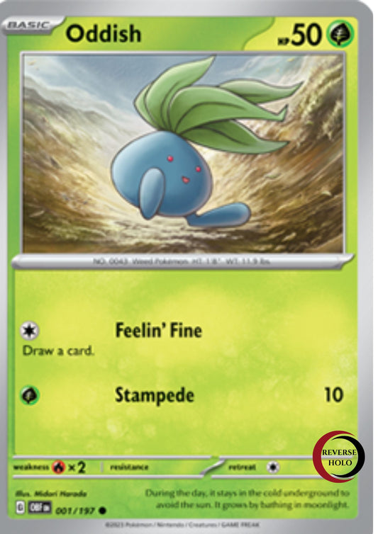 Oddish 1/197 Obsidian Flames SV03 (Reverse Holo)